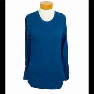 Marc New York Dark Teal Waffle Fabric Top L